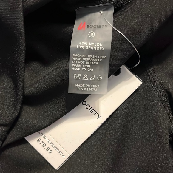 NWT LA society black biker shorts high rise - Picture 2 of 4